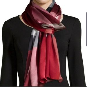 BURBERRY Mega check Mulberry Silk Scarf (red)
